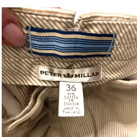 Peter Millar Men's Size 36 Natual Seersucker Chino Pants Golf Preppy Lightweight - Picture 6 of 7